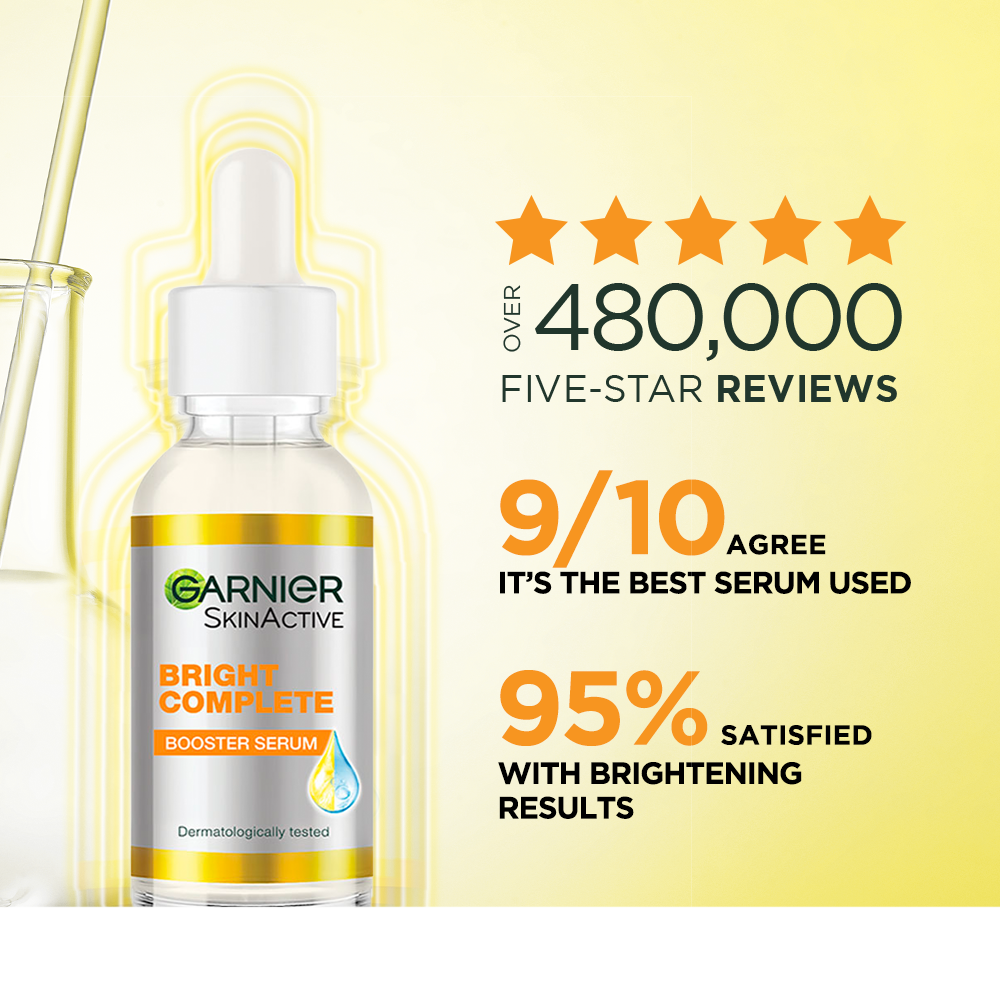 Garnier Bright Complete Vitamin C Booster Serum 30ml + Free jade Roller