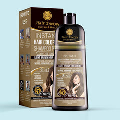 Hair Energy 100 Organic Aloevera GelInstant Hair Coloring Shampoo + Conditioner (Light Brown Colour )