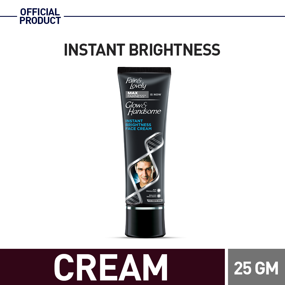 Glow & Handsome Instant Brightness Cream - 25 gm - Premium Health & Beauty from Glow & Lovely - Just Rs 99.00! Shop now at Cozmetica