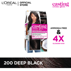 LOreal Paris Casting Creme Gloss - 200 Deep Black Hair Color