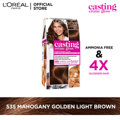 LOreal Paris Casting Creme Gloss - 535 Mahogany Golden Light Brown Hair Color