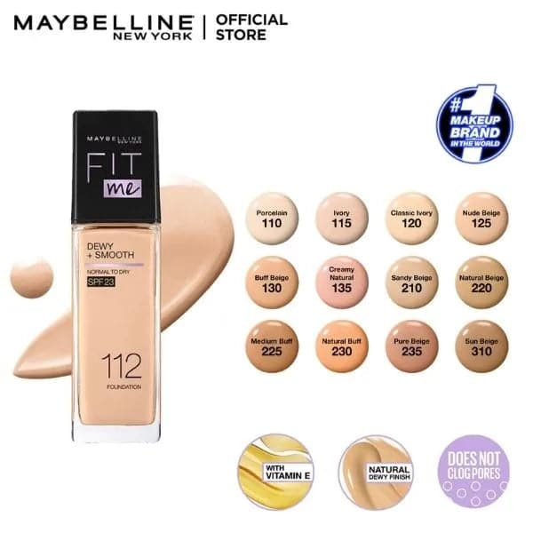 Maybelline® New York FIT ME! Dewy + Smooth Foundation, 125 - Nude Beige