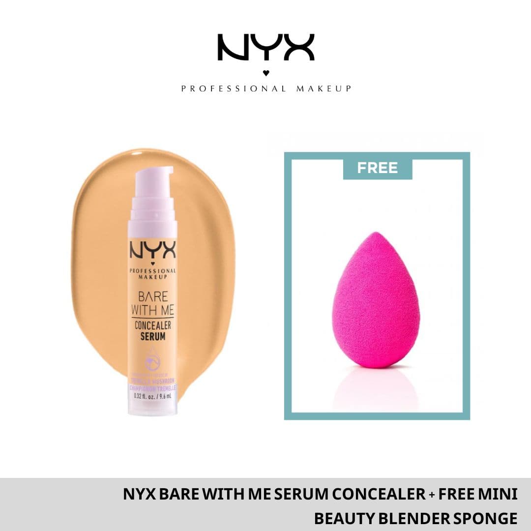 NYX Bare With Me Serum Concealer + Free Beauty Blender Sponge Mini
