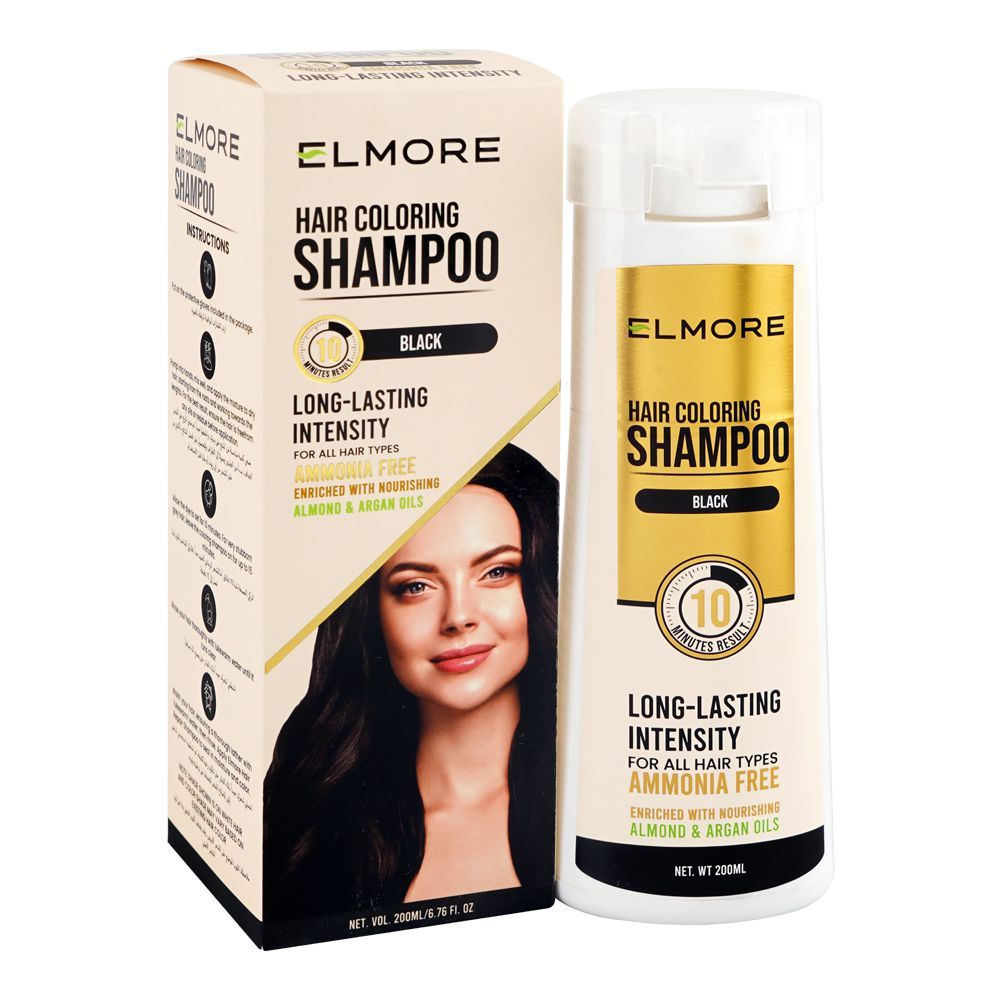 Elmore Hair Color Shampoo Black - 200ml