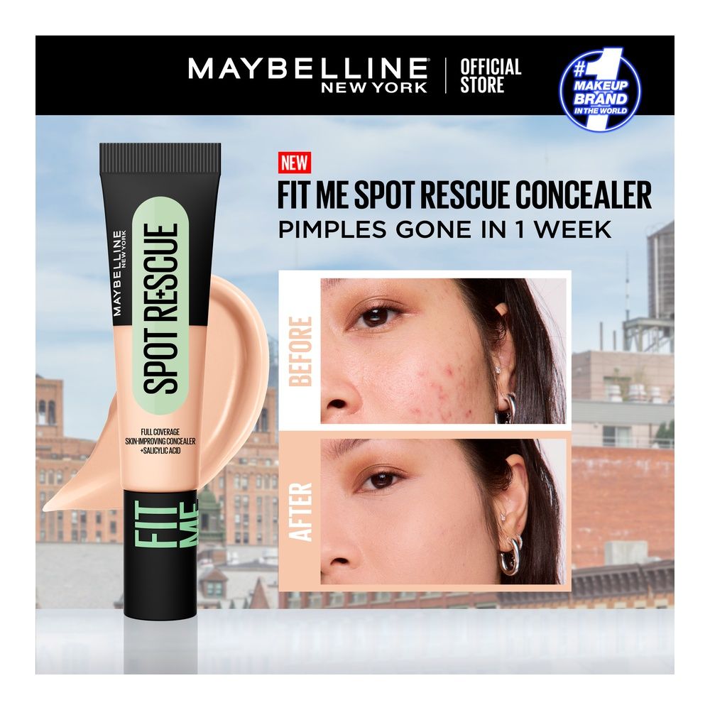 Maybelline Fit Me Spot Rescue Full Coverage Skin-Improving Concealer + Salicylic Acid