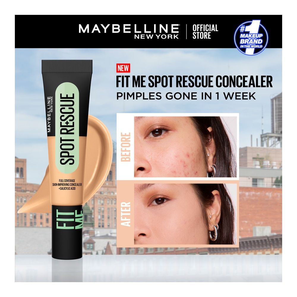 Maybelline Fit Me Spot Rescue Full Coverage Skin-Improving Concealer + Salicylic Acid
