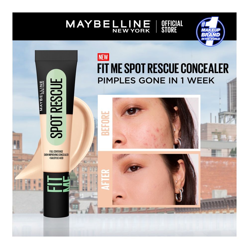 Maybelline Fit Me Spot Rescue Full Coverage Skin-Improving Concealer + Salicylic Acid