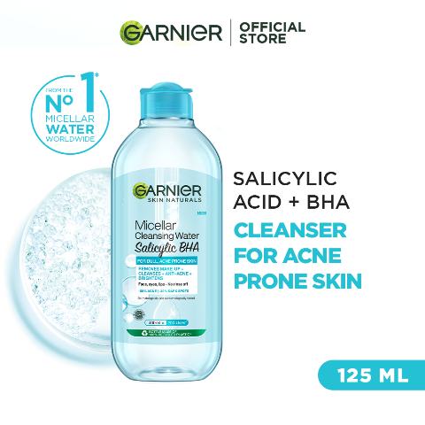 Garnier Salicylic + BHA Micellar Cleansing Water for Acne Prone Skin 125ml