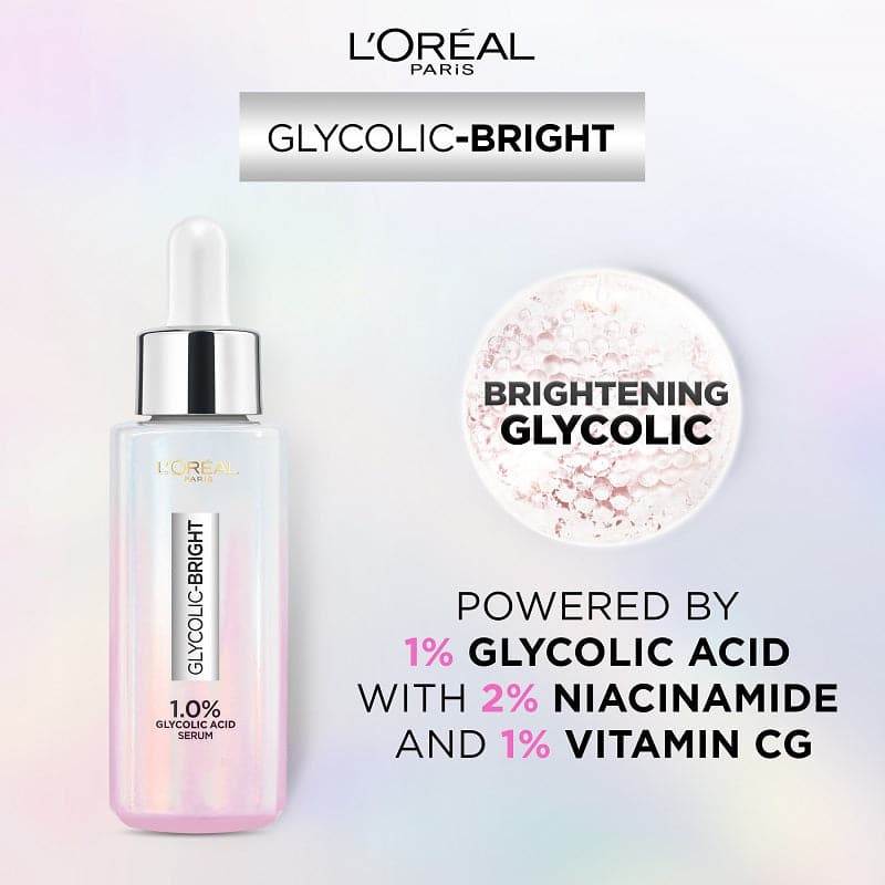 Loreal Paris Glycolic Bright Instant Glowing Face Serum – 30ml - Premium Toners from Loreal Paris - Just Rs 2199! Shop now at Cozmetica