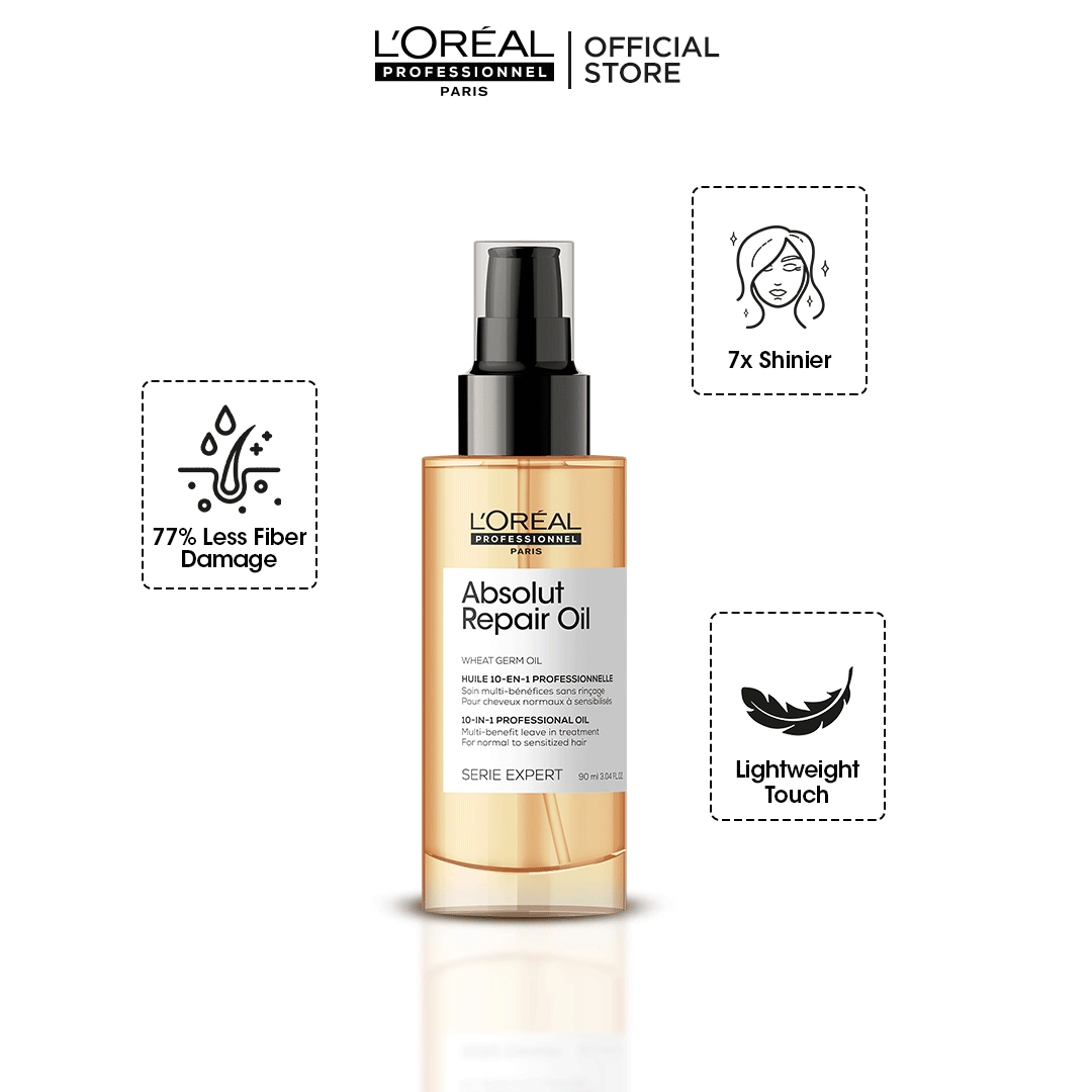 Loreal Professionnel Serie Expert Absolut Repair Oil Leave In Treatment - 90ml - For Dry And Damaged Hair