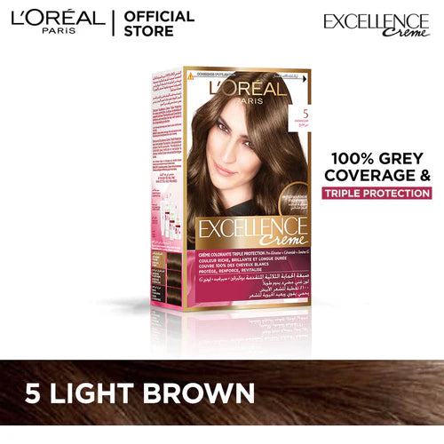 L'Oreal Paris Excellence Creme Hair Colour #5 Light Brown