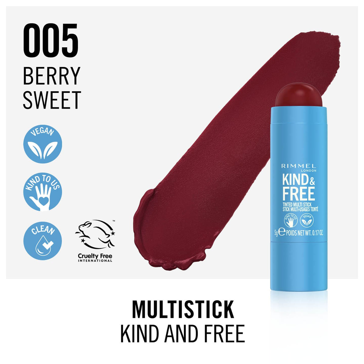 Rimmel Kind & Free Tinted Multi Stick 005-Berry Sweet