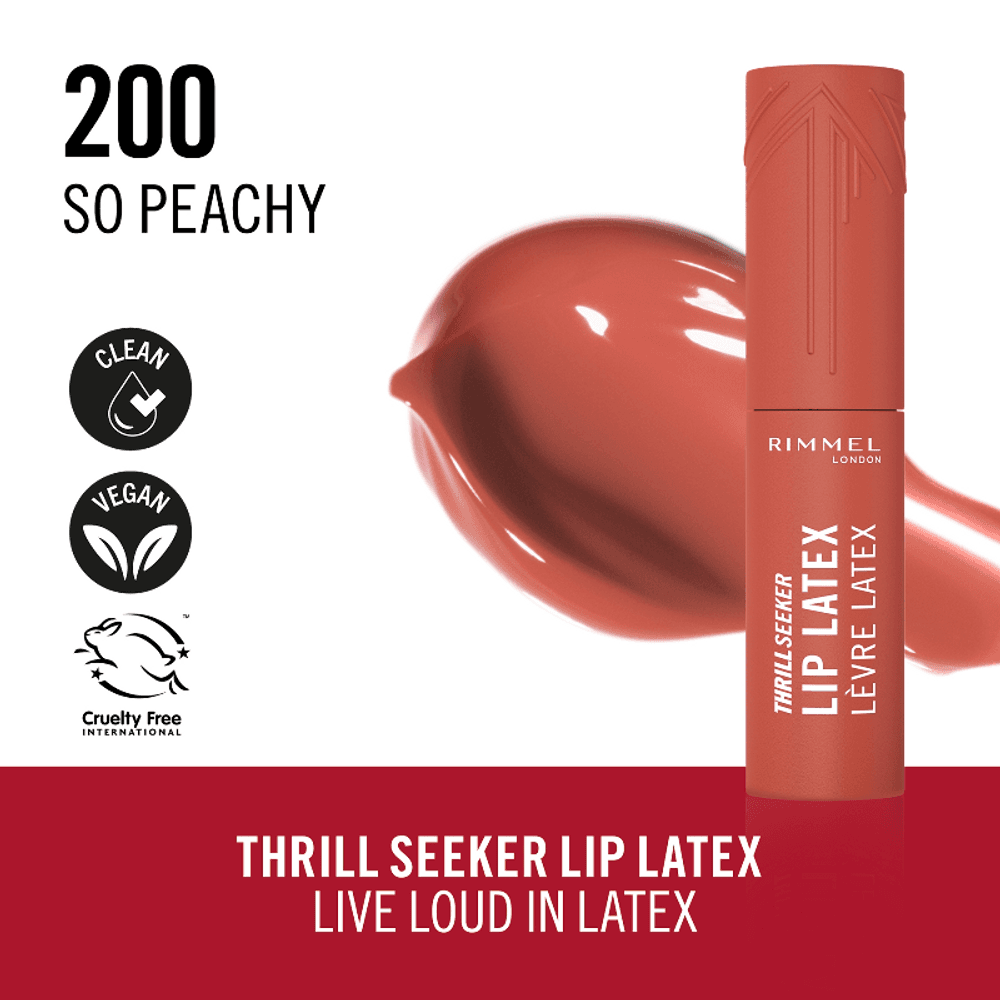Rimmel Thrill Seeker Lip Latex Liquid Lipstick 200 So Peachy