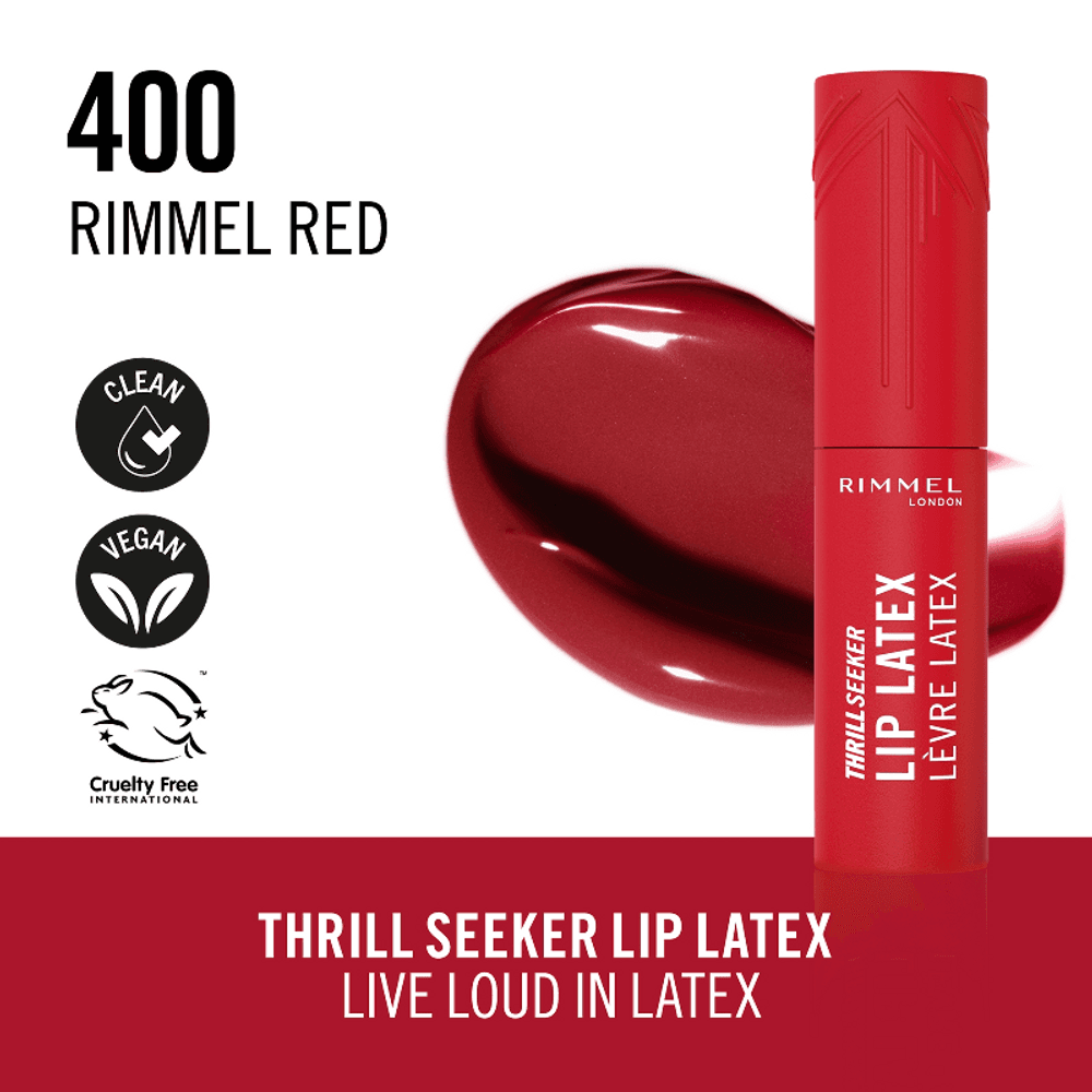 Rimmel Thrill Seeker Lip Latex Liquid Lipstick 400 Rimmel Red