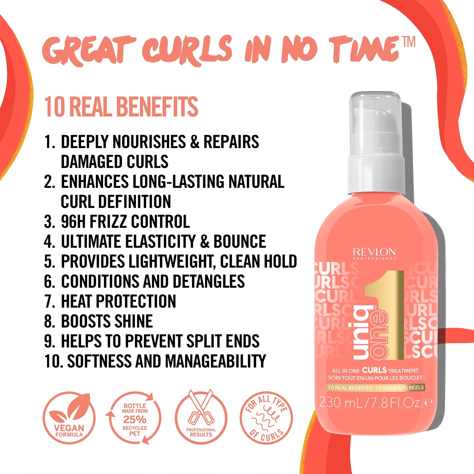 Revlon Professional UniqONE™ All-in-One Leave-In Hair Treatment for Curls 230ml