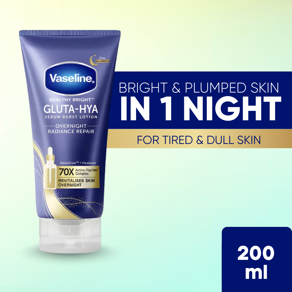Vaseline Gluta-Hya Serum Burst Lotion Overnight Radiance Repair - 200ml