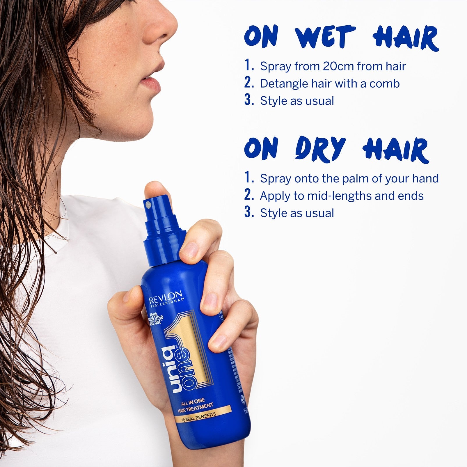 Revlon Professional UniqONE™ Repair Hair Spray Leave-In Treatment - 150ml - "All-in-One" 10 Benefits Hair Serum - Mental Wellness Edition