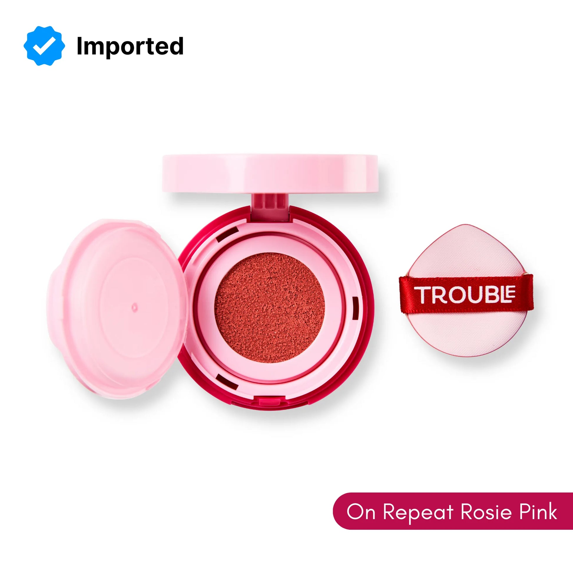 Trouble Maker Press Play Blush Cushion
