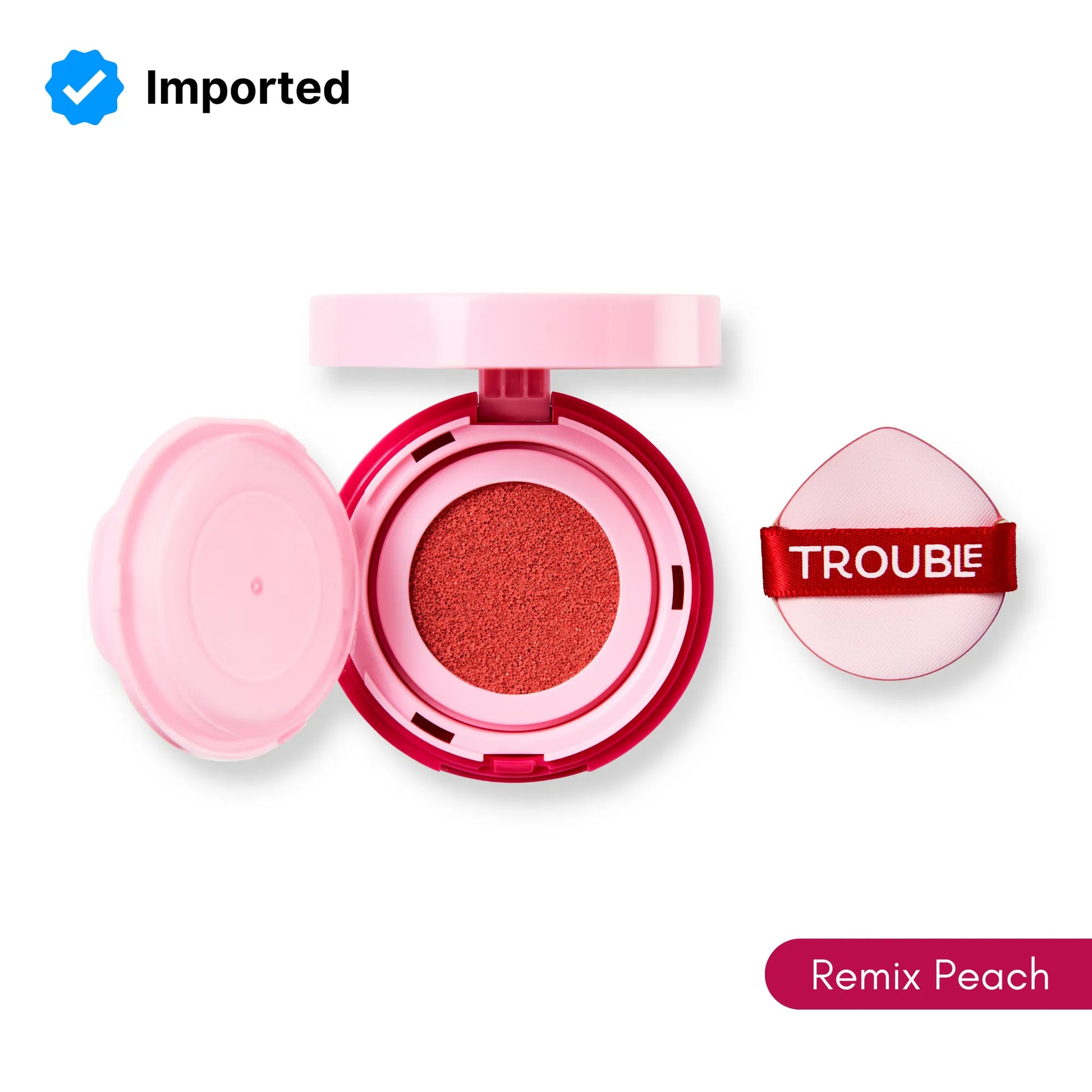 Trouble Maker Press Play Blush Cushion