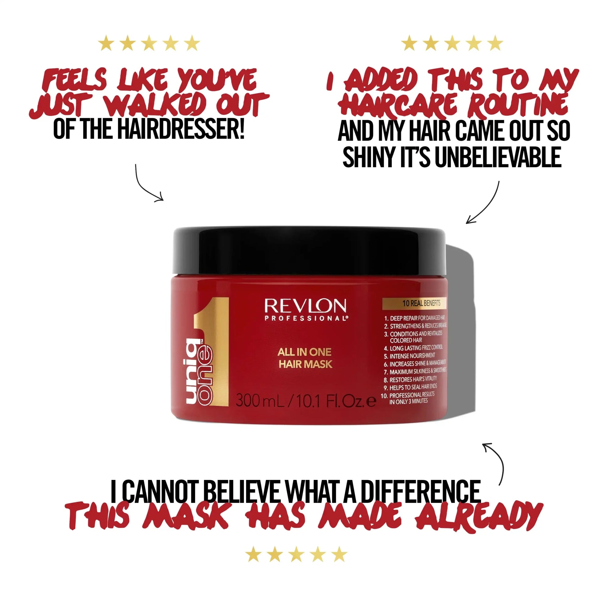 Revlon Professional UniqONE™ Repair Hair Treatment Mask - "All-in-One" 10 Benefits - 300ml