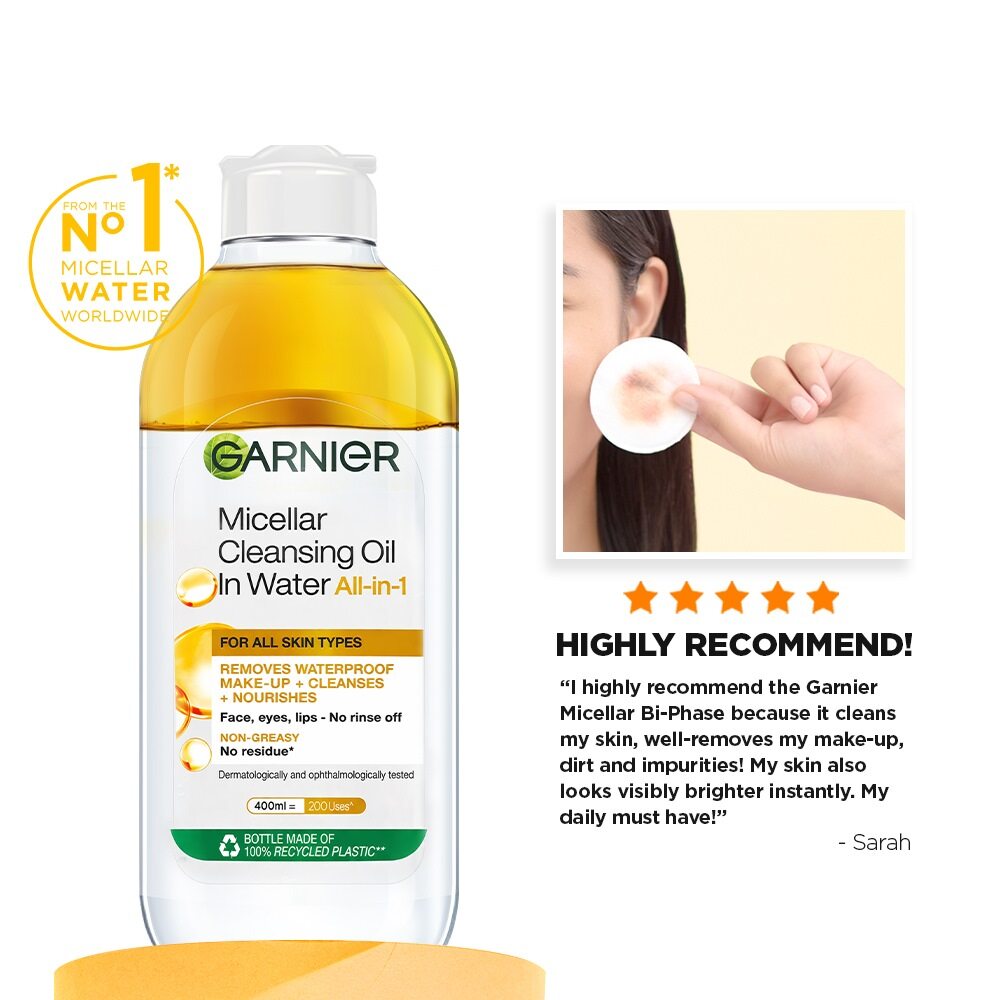 Garnier Micellar Oil in Water 125ml: Waterproof Makeup Remover & Cleanser