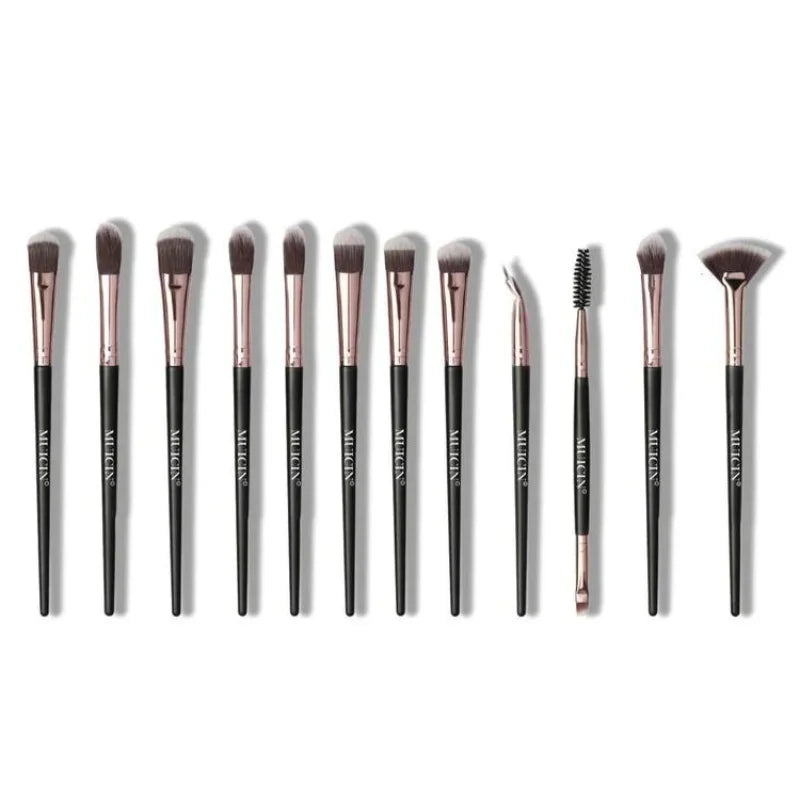 Muicin 12 Pieces Complete Vegan Eyebrush Set With Pouch