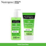 Neutrogena Oil Balancing Facial Wash 200ml + Facial Scrub Pore & Shine 150ml