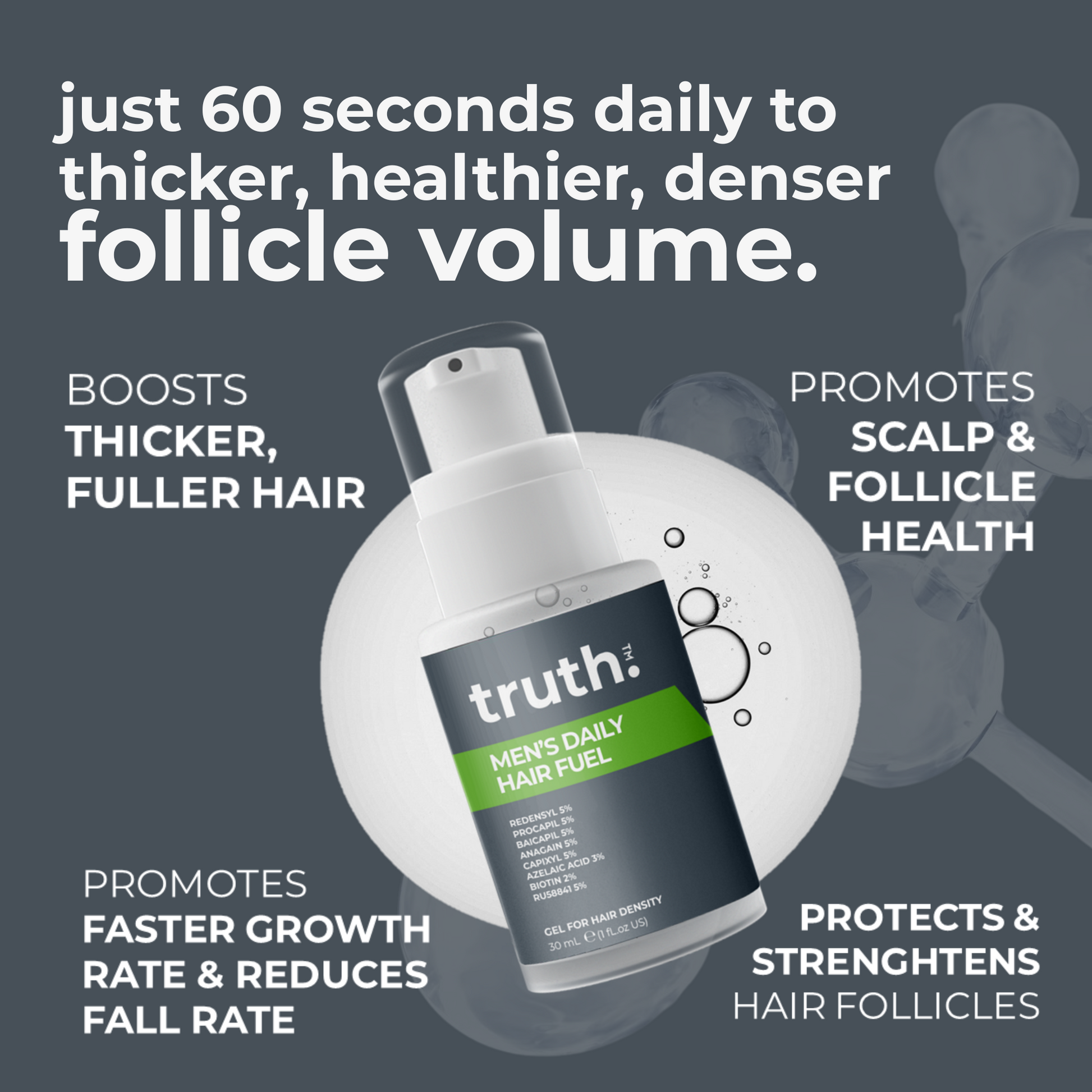 Truth MEN'S DAILY HAIR FUEL GEL FOR HAIR DENSITY 30ml