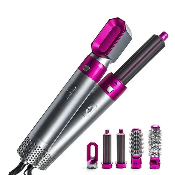 5 in 1 Hair Dryer Set Hot Air Comb - Assorted Colour