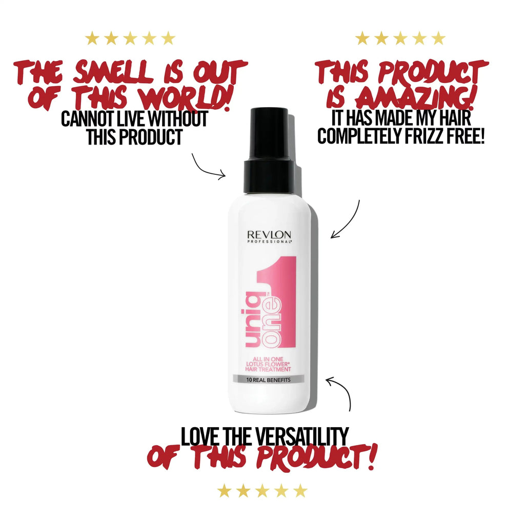 Revlon Professional UniqONE™ Repair Hair Spray Leave-In Treatment - 150ml - "All-in-One" 10 Benefits Hair Serum - Lotus Fragrance