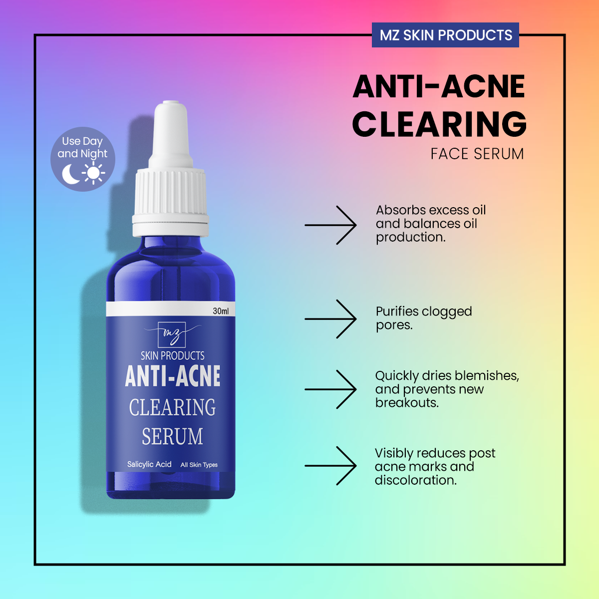 Mzskin Anti – Acne Clearing Serum 30ml