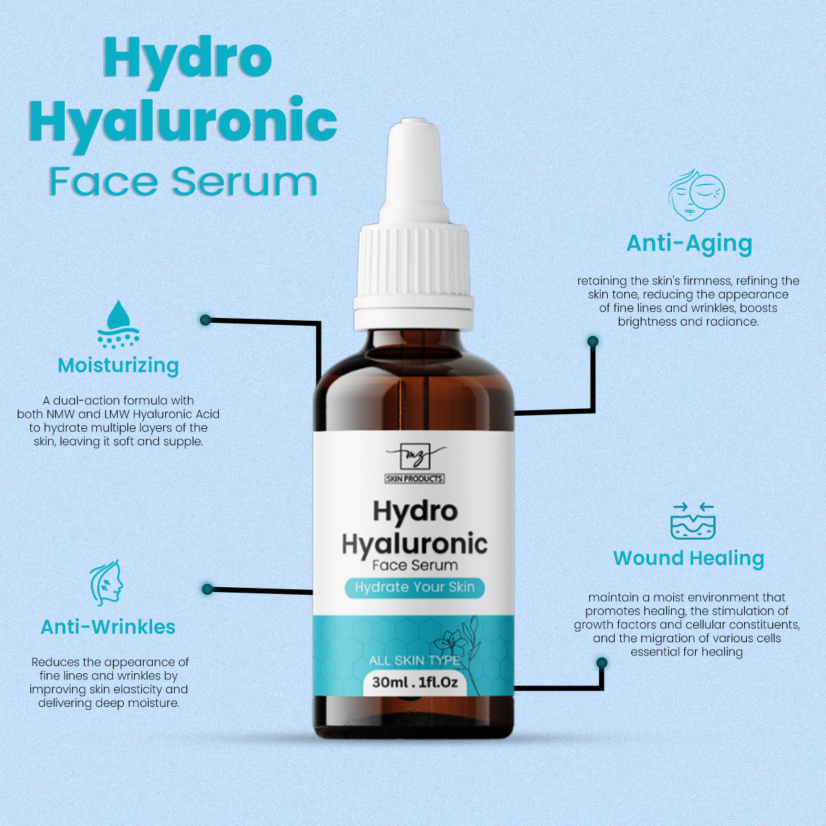 MzSkin Hydro Hyaluronic Serum - 30ml