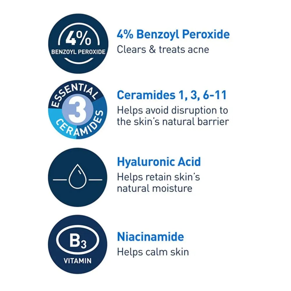 CeraVe Acne Foaming Cream Cleanser 4% BPO - 150ml