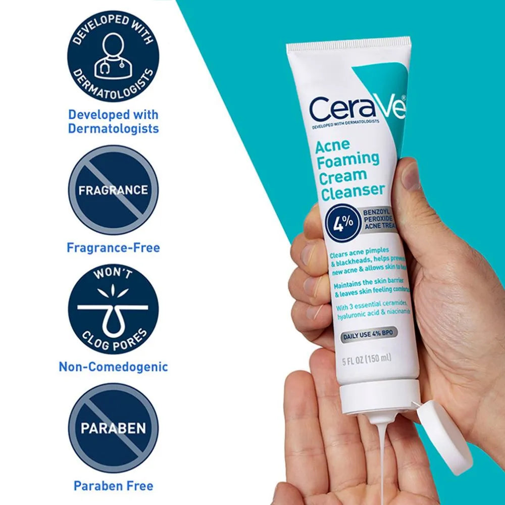 CeraVe Acne Foaming Cream Cleanser 4% BPO - 150ml