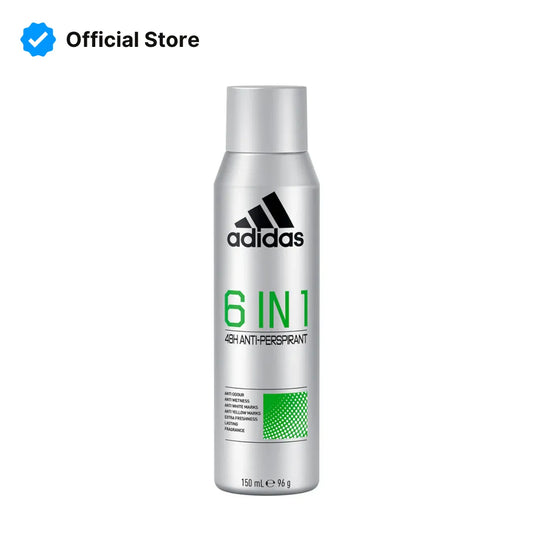 Adidas deodorant spray bottle on a white background