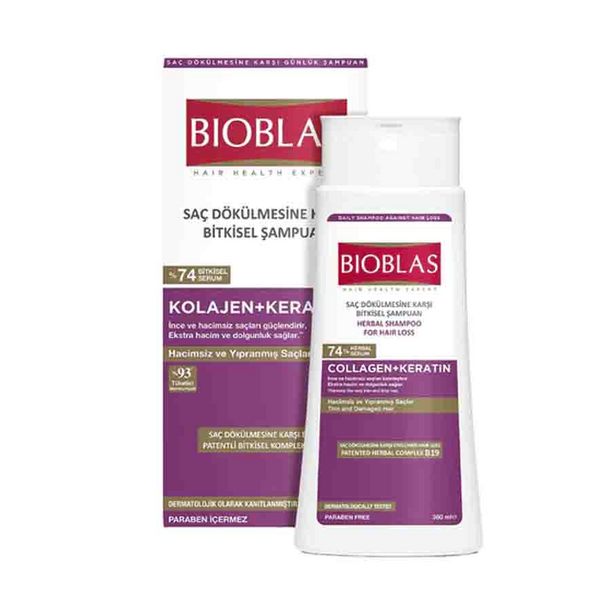 Bioblas Anti-Hair Loss Volume Shampoo (Collagen + Keratin) - 360ml