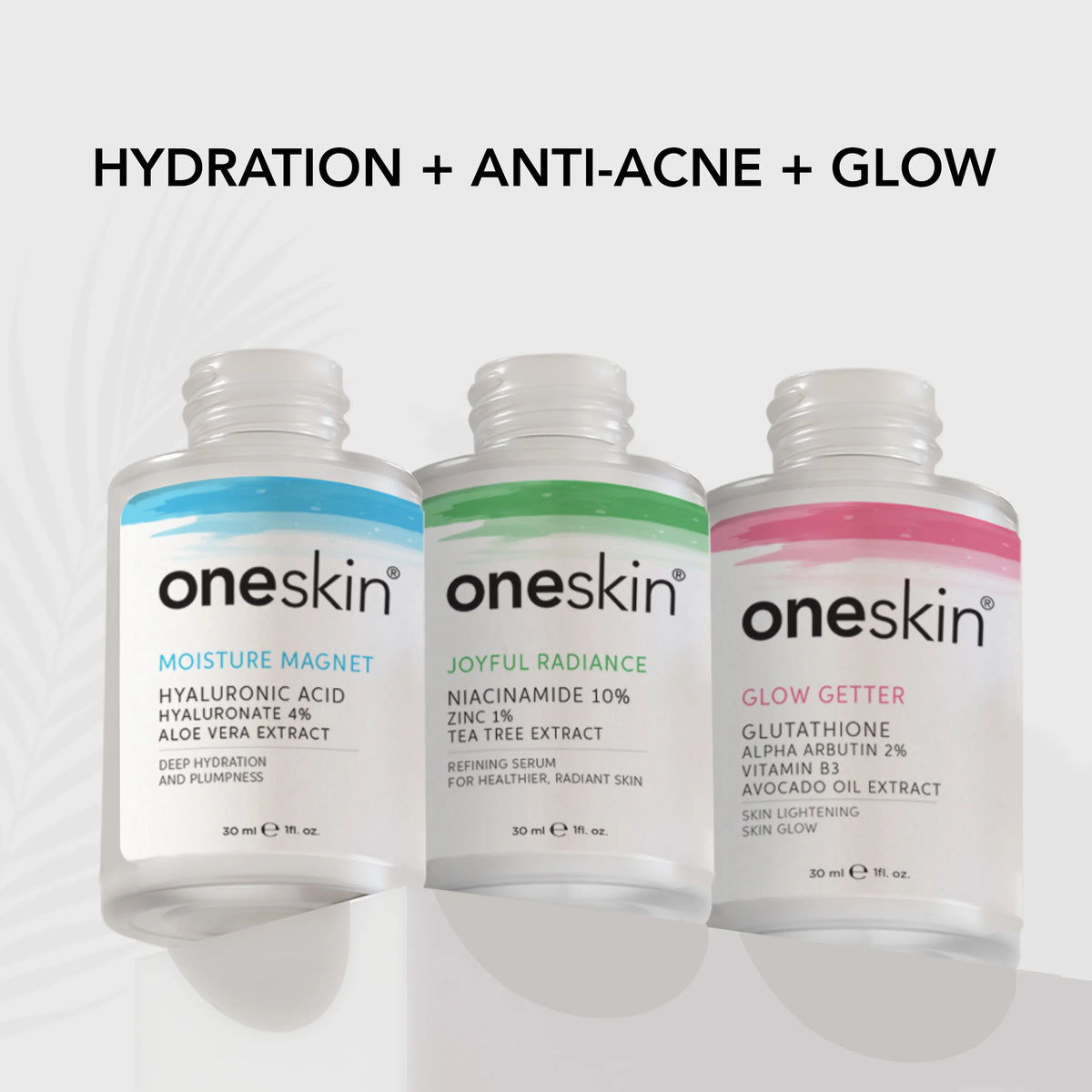 Oneskin Hyaluronic + Niacinamide + Alpha Arbutin Glow Enhancing Serums Bundle