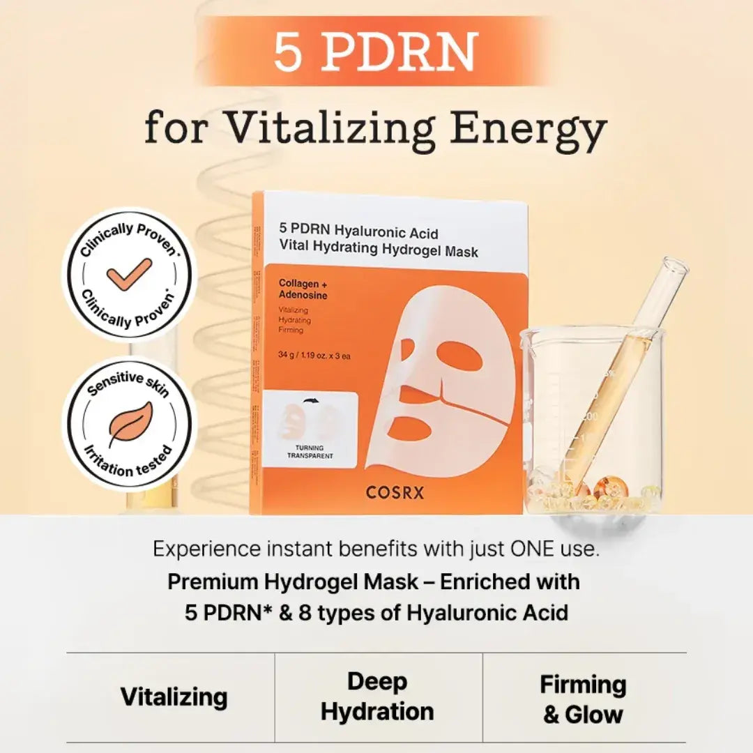 COSRX 5 PDRN Hyaluronic Acid Vital Hydrating Hydrogel Mask