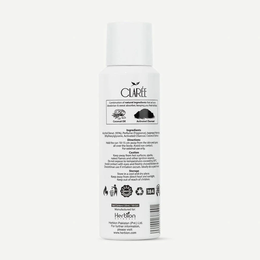CLAREE Rose Natural Deodorant Spray - Citrus and Floral
