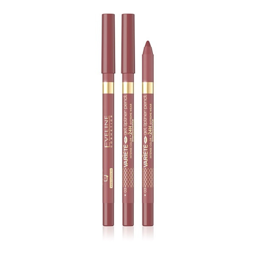 Eveline Variete Gel Lipliner Pencil Waterproof - 03 Dark Rose