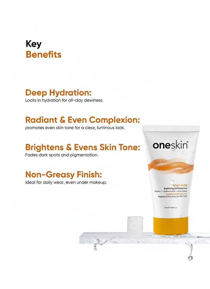 Oneskin Dewy Glow Brightening Gel Moisturizer 15ml- Travel Size