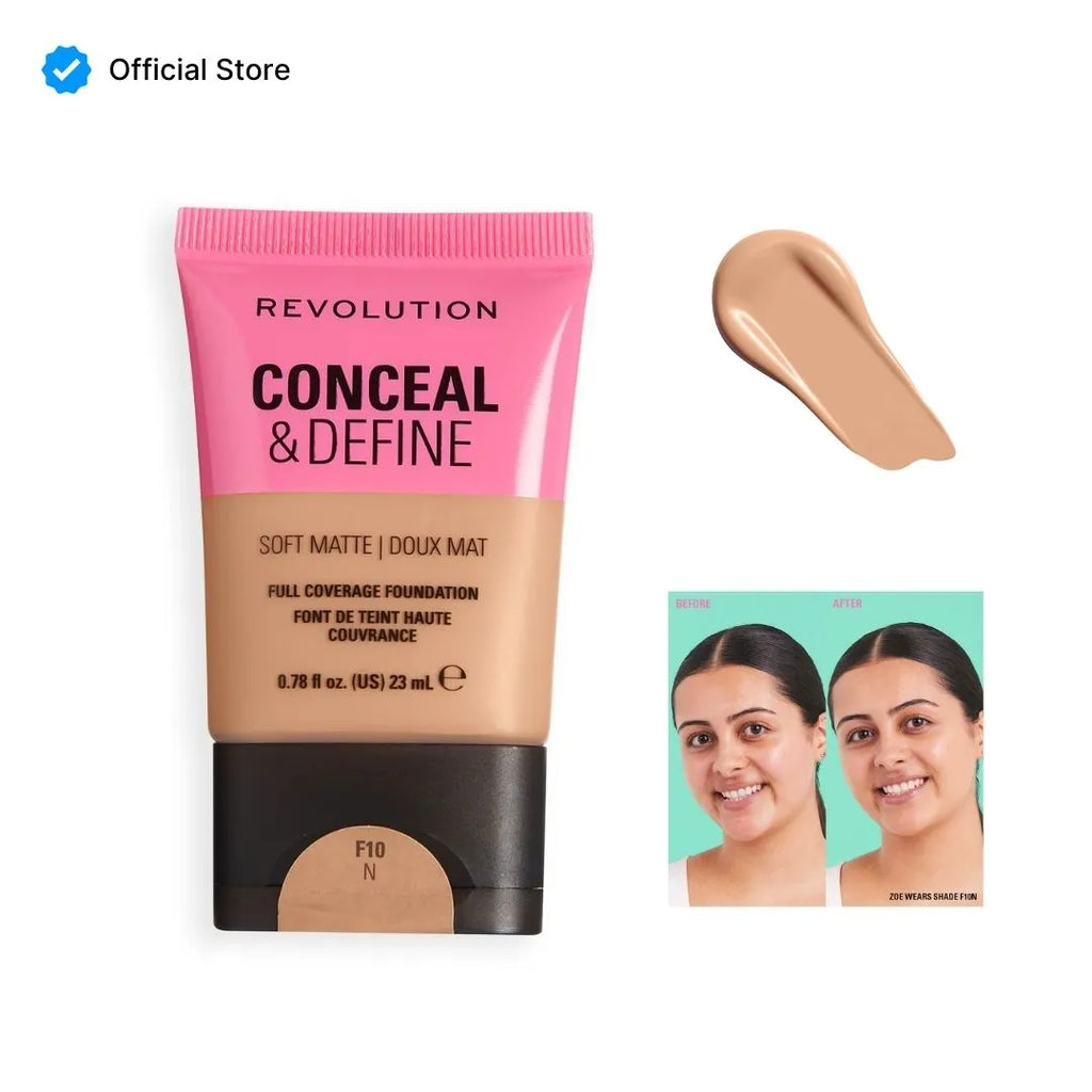 Makeup Revolution Conceal & Define Soft Matte Tube Foundation - 23ml
