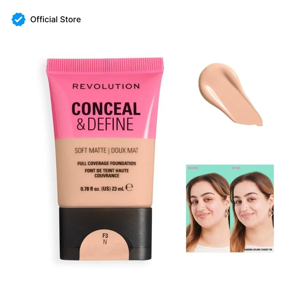 Makeup Revolution Conceal & Define Soft Matte Tube Foundation - 23ml