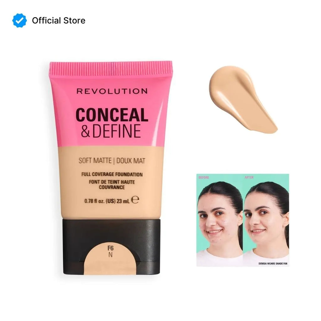Makeup Revolution Conceal & Define Soft Matte Tube Foundation - 23ml
