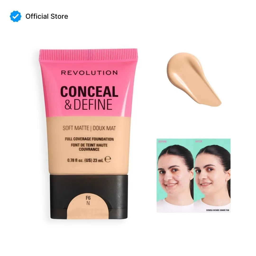 Makeup Revolution Conceal & Define Soft Matte Tube Foundation - 23ml