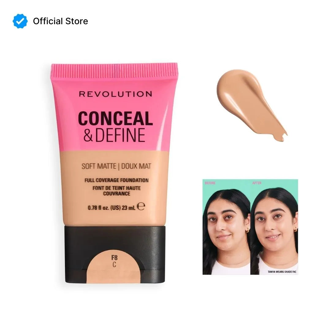 Makeup Revolution Conceal & Define Soft Matte Tube Foundation - 23ml