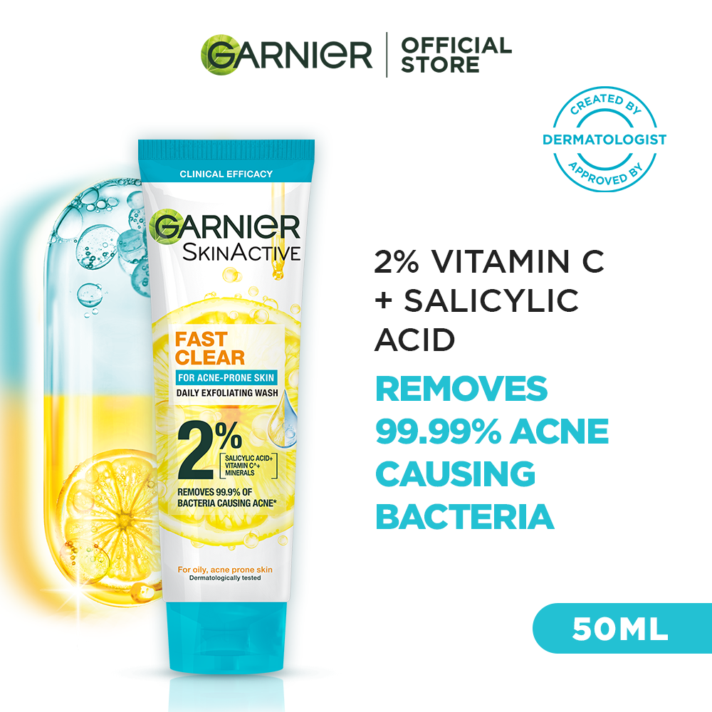 Garnier Fast Clear Facewash For Acne Prone Skin 50ml