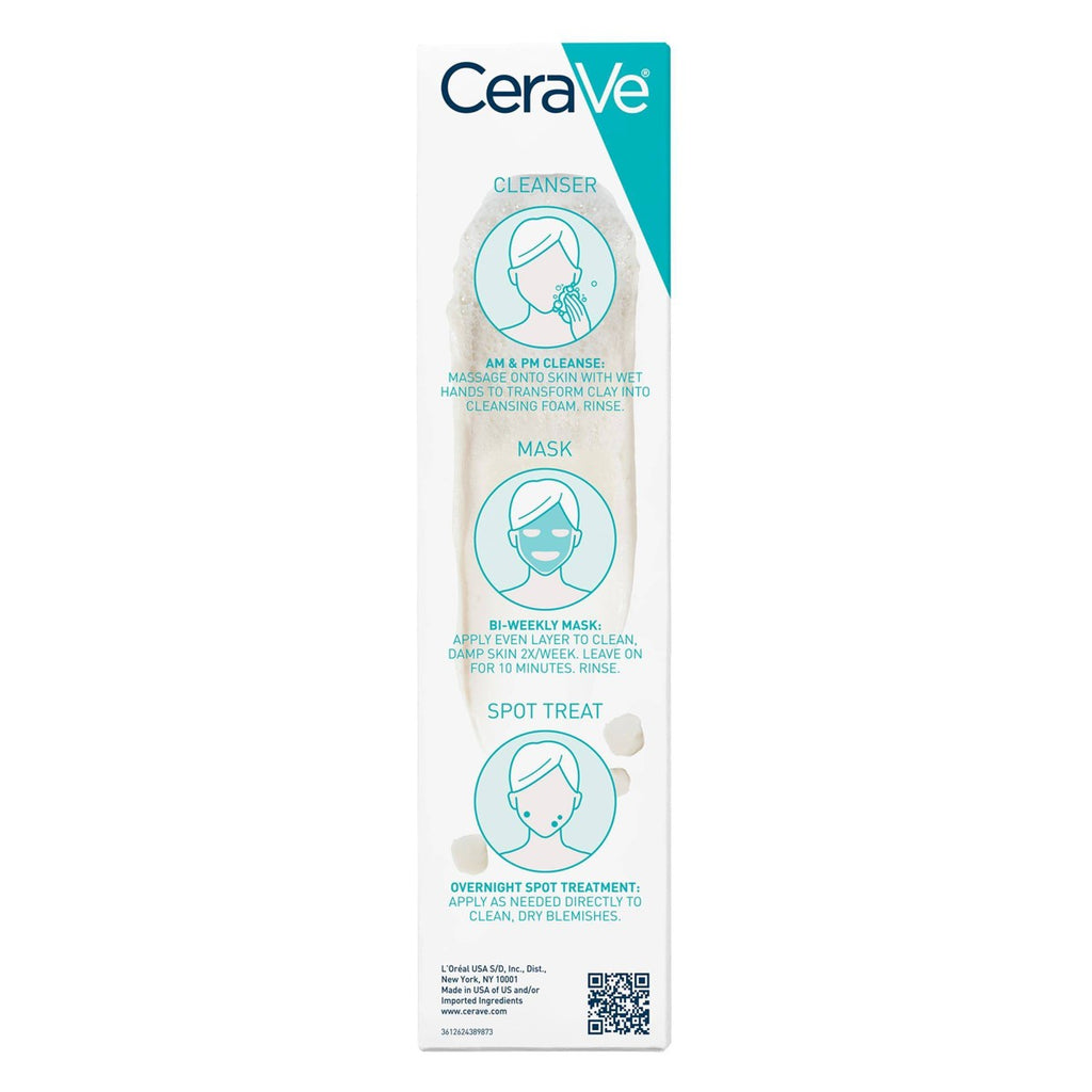 CeraVe Acne Clay-to-Foam Cleanser with 2% salicylic acid ingredients and benefits