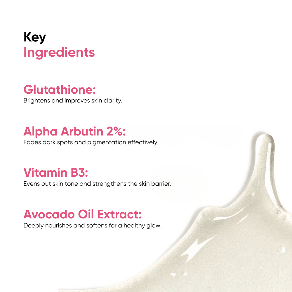 Glow Getter - Glutathione Alpha Arbutin 2%, Vitamin B3, Avocado Oil Extract - 30ml