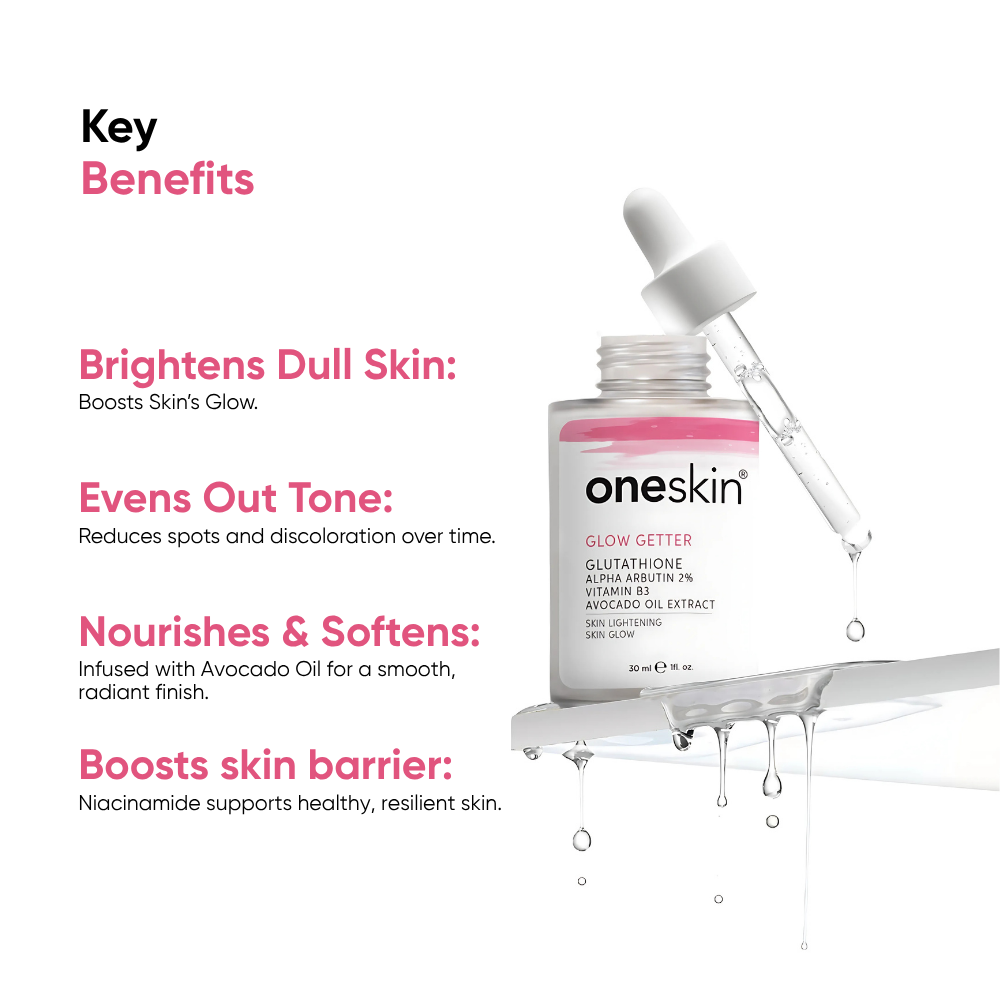 Glow Getter - Glutathione Alpha Arbutin 2%, Vitamin B3, Avocado Oil Extract - 30ml